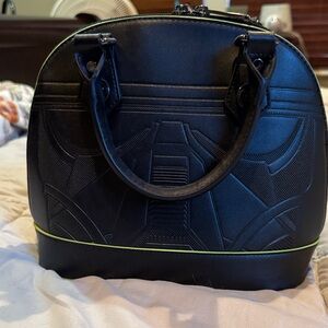 Loungefly Black and Green Satchel Star Wars with matching wallet